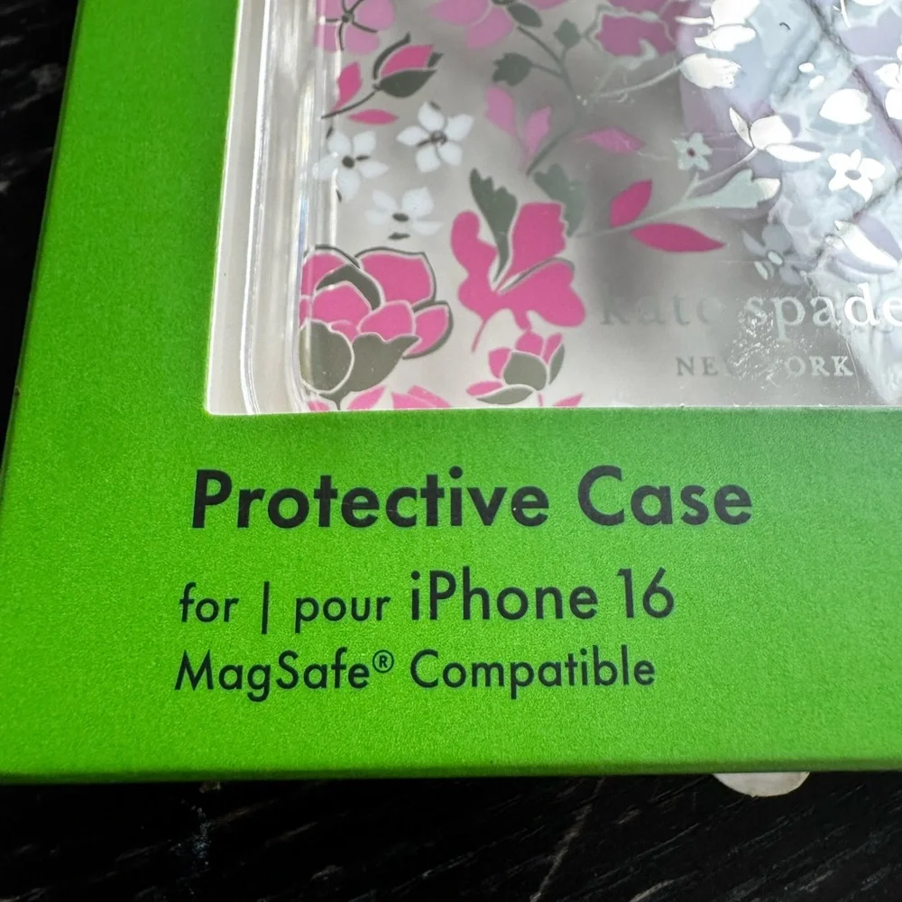 Kate Spade Pink and White Floral iPhone 16 Case - Picture 2 of 3